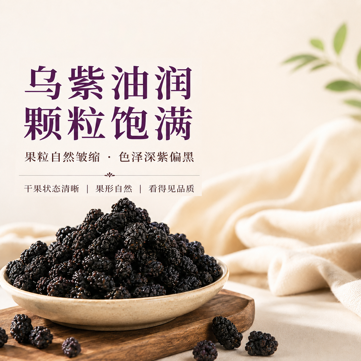新疆精选桑葚干黑桑椹子180g免洗无沙大颗粒即食泡水泡茶泡酒专用