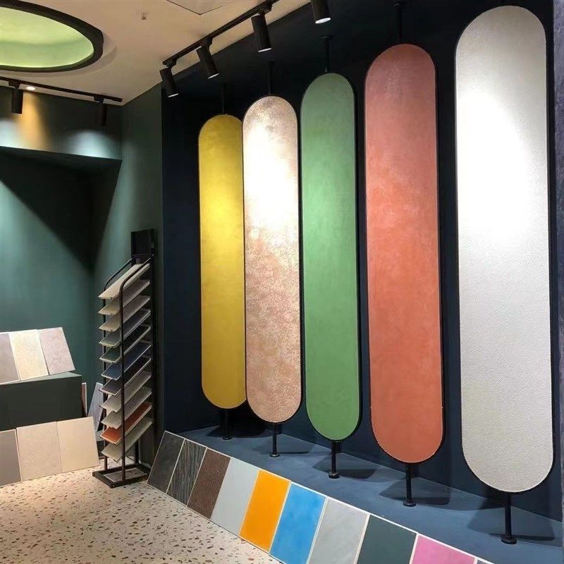 艺术漆展示架涂料仿石漆墙纸硅藻泥墙布样品定制展具双面旋转架