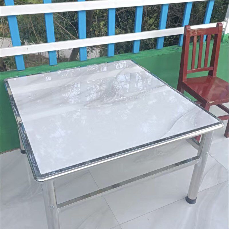 不锈钢瓷砖桌子架家用餐桌吃饭学习烤火摆摊四角圆弧圆形防磕碰