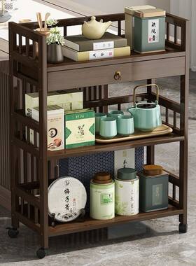 置物架茶架客厅实木博古架小型茶具茶叶摆放架展示柜茶叶收纳柜