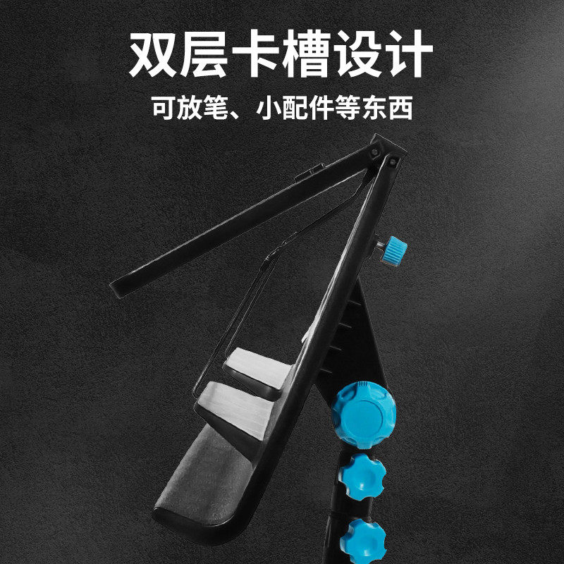 双层谱架黑色大谱台萨克斯吉他谱台架加粗加厚便携式家用折叠专业