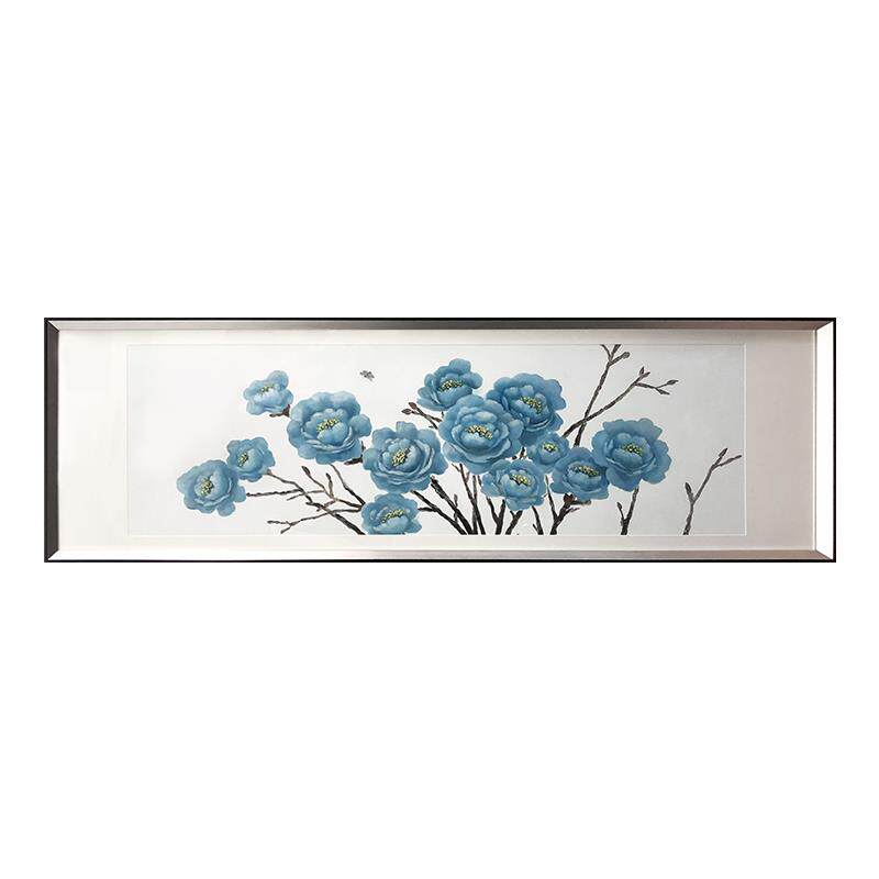 瑞杰 手绘油画《花开锦绣》新中式客厅装饰画 沙发墙卧室床头国画