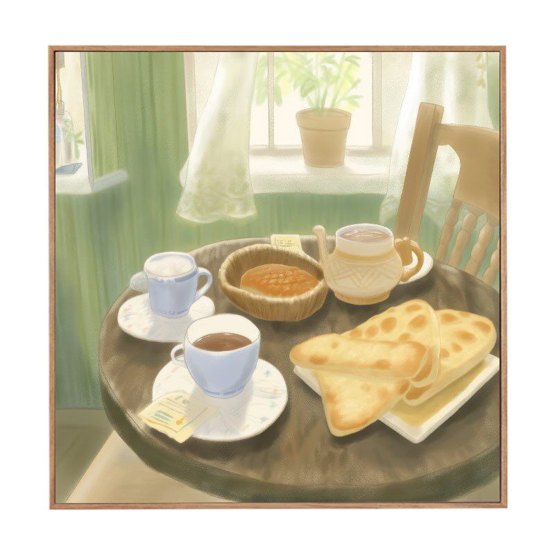 布纸有爱 一日之计 咖啡店装饰画甜品店方形创意挂画餐厅文艺插画