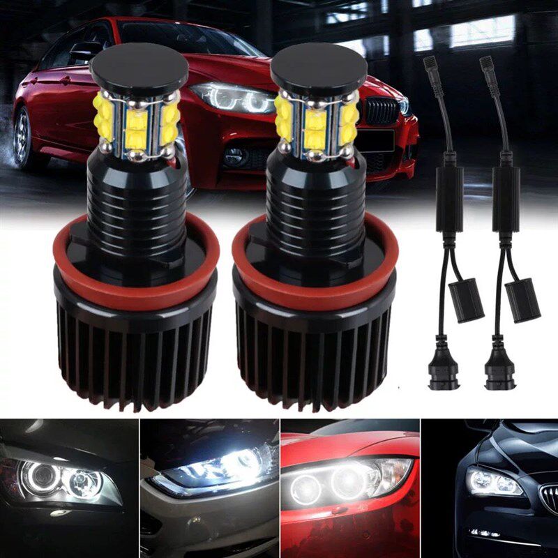 适用ledE90BMW天使眼E92E60H8日行灯光源Z43系7系X6E70光圈灯泡