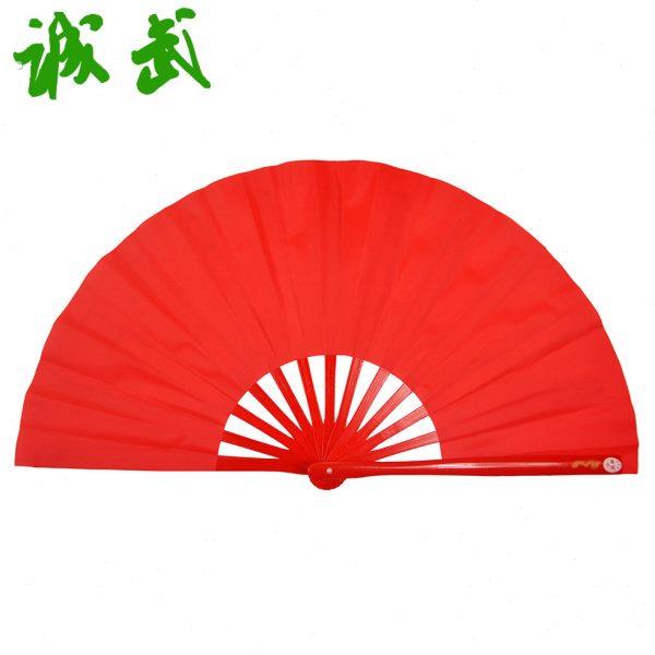 诚武精品竹骨高档缎面素色太极扇红舞扇中国功夫武术舞蹈表演响扇