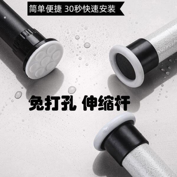 高承重免打孔弹簧加厚伸缩杆超宽超长简易安装窗帘杆子