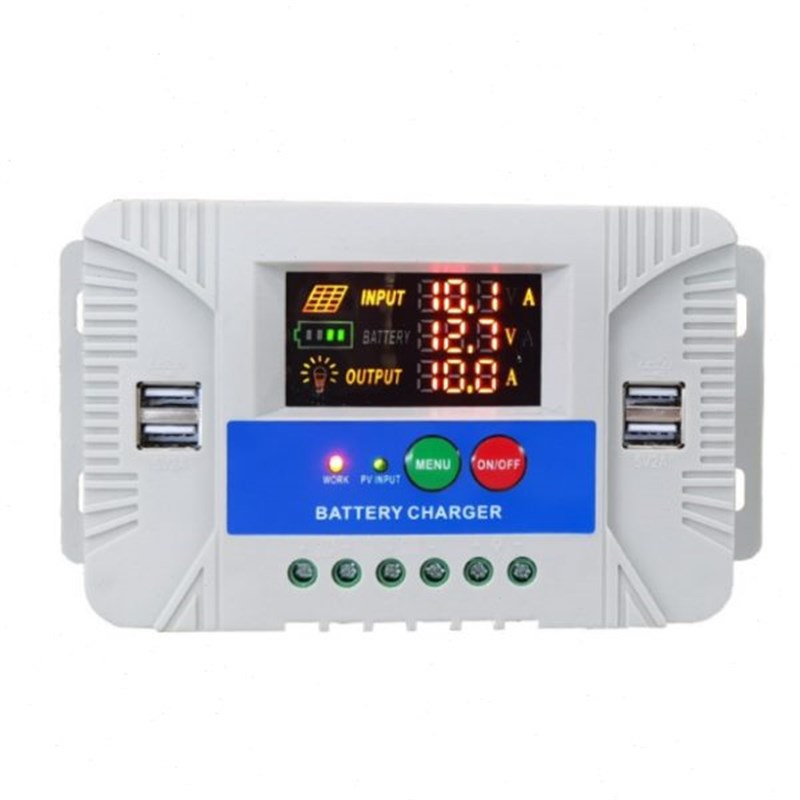 免设置彩屏夜光显示12V24V30A太阳能控制器光伏太阳能充电控制器