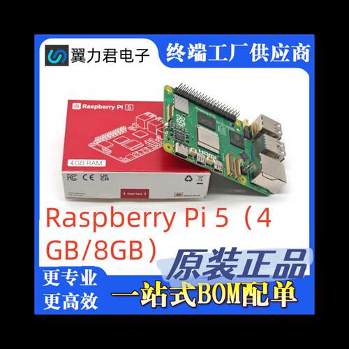 树莓派5代 Raspberry Pi 5开发板计算机 4GB和8GB 树莓派官网配件