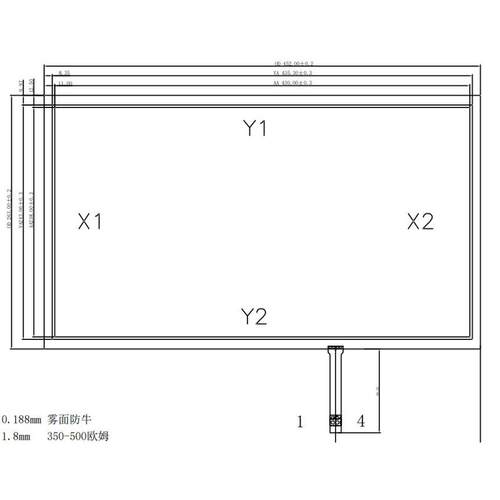 19.5寸(16:9)四线(A级)电阻触摸屏 工业级触摸屏 台湾工艺制做