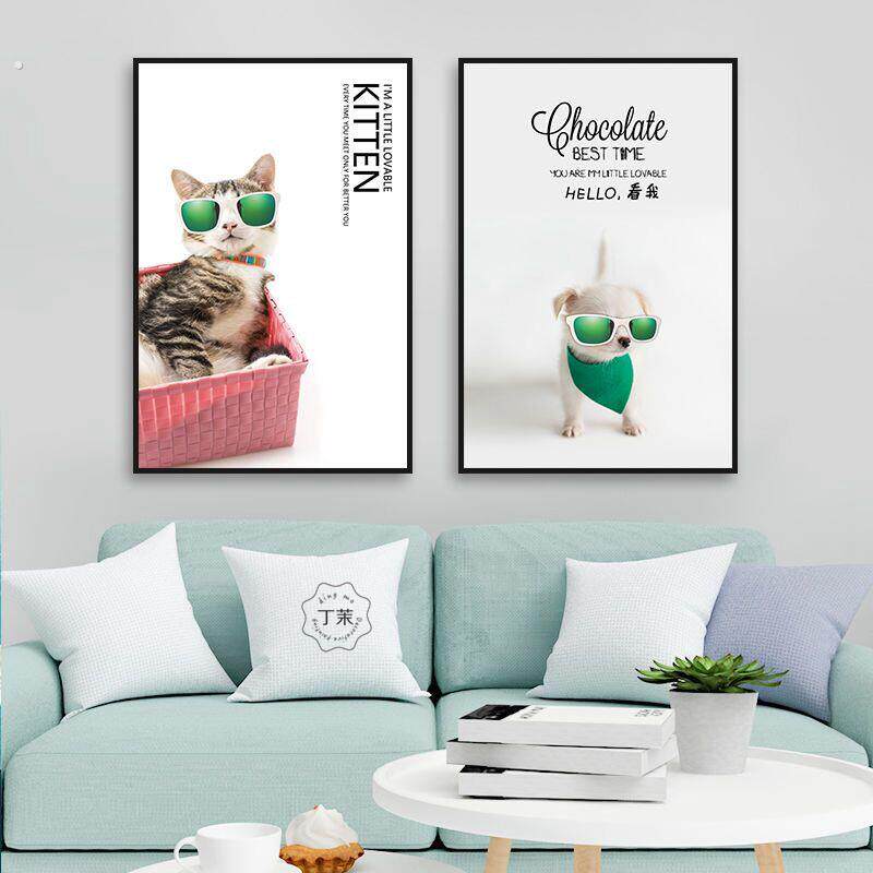 宠物用品店装饰画卧室房间墙面可爱猫咪挂画幼儿园楼梯走廊壁画