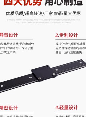 定制50MMe宽OSGR10静音外置双轴心导轨,家具导轨,抽屉展示柜滑块
