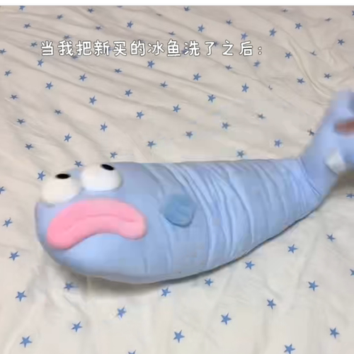 多巴胺小丑鱼冰鱼抱枕沙发靠枕女生睡觉床上侧睡夹腿长条枕头靠垫