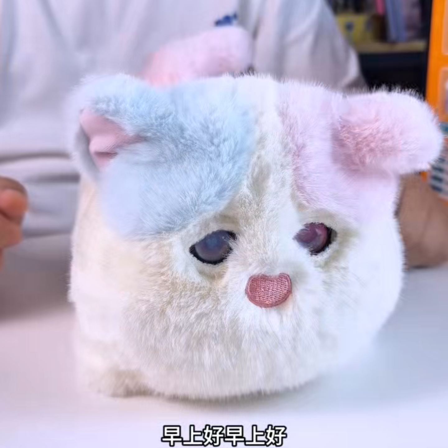 正版仿真毛绒眨眼猫咪玩偶说话抱抱喵公仔安抚喂养学舌抱抱汪玩具
