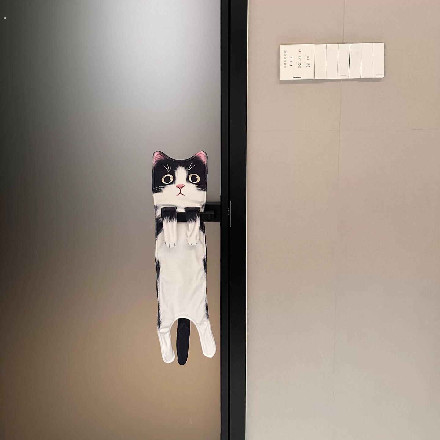 猫咪擦手巾挂式可爱毛巾厨房卫生间不掉毛超强吸水加厚高颜值手布