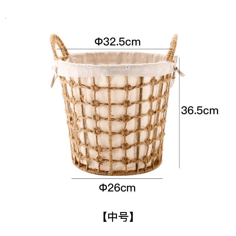 收纳筐藤编大号家用脏衣服收纳筐整理箱复古储物箱圆形编织收纳箱