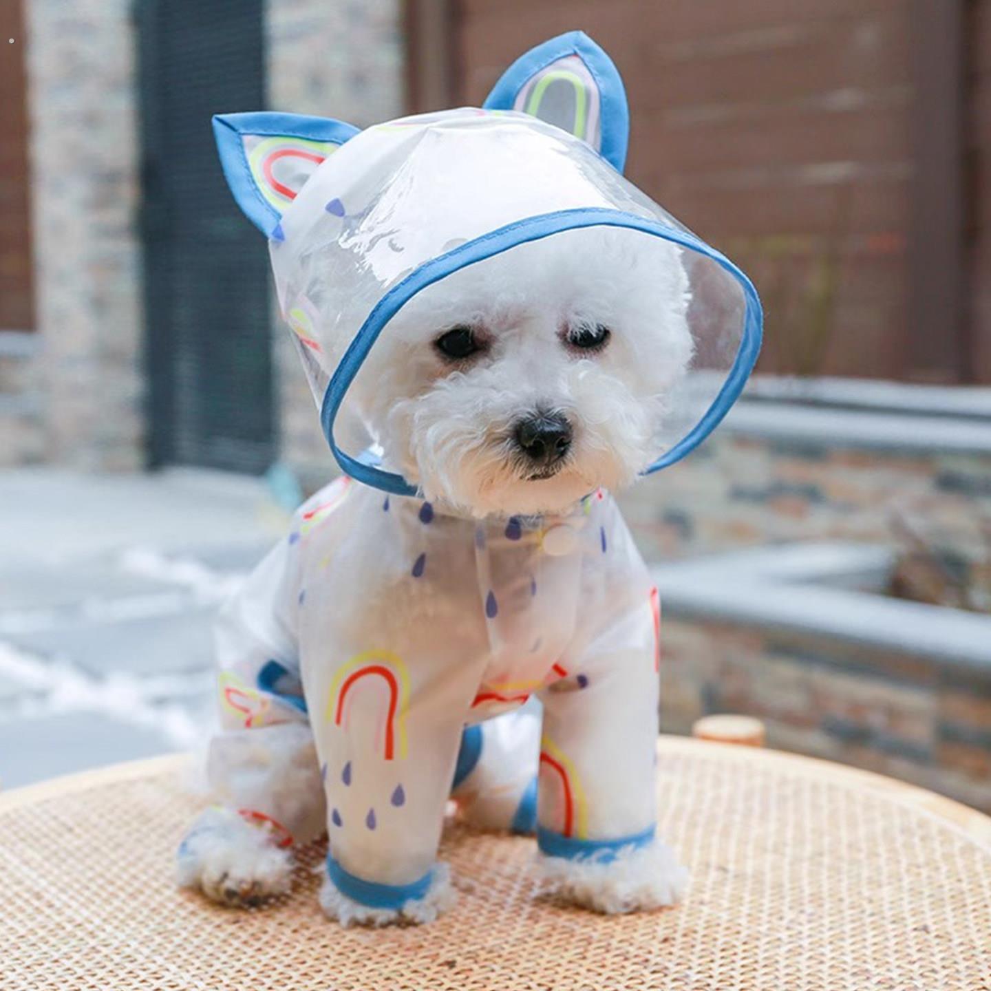 德国宠物雨衣狗狗雨衣宠物雨天防水小狗衣服泰迪四脚神器专用雨披