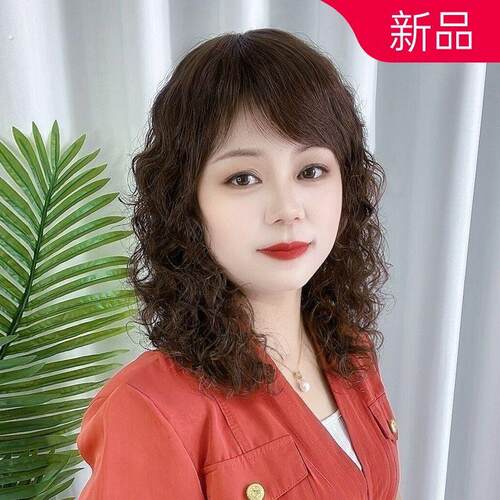 女中长卷发大波浪头套中老年妈妈真发发套羊毛卷逼真自然全头套