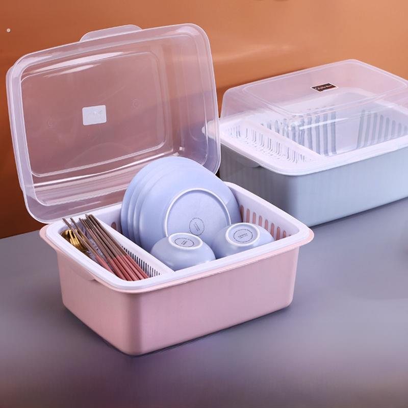 厨房排水柜,有盖的餐具收纳架供应家用餐具收纳盒收纳架