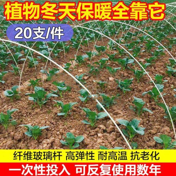 小拱棚支架拱杆菜棚实心玻璃纤维杆地膜保温棚园艺农用大棚骨架竿