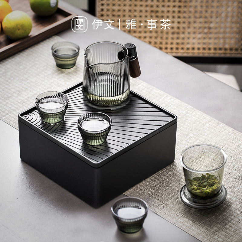 便携式茶具套装旅行功夫茶壶户外泡茶玻璃快客杯收纳盒子车载茶具