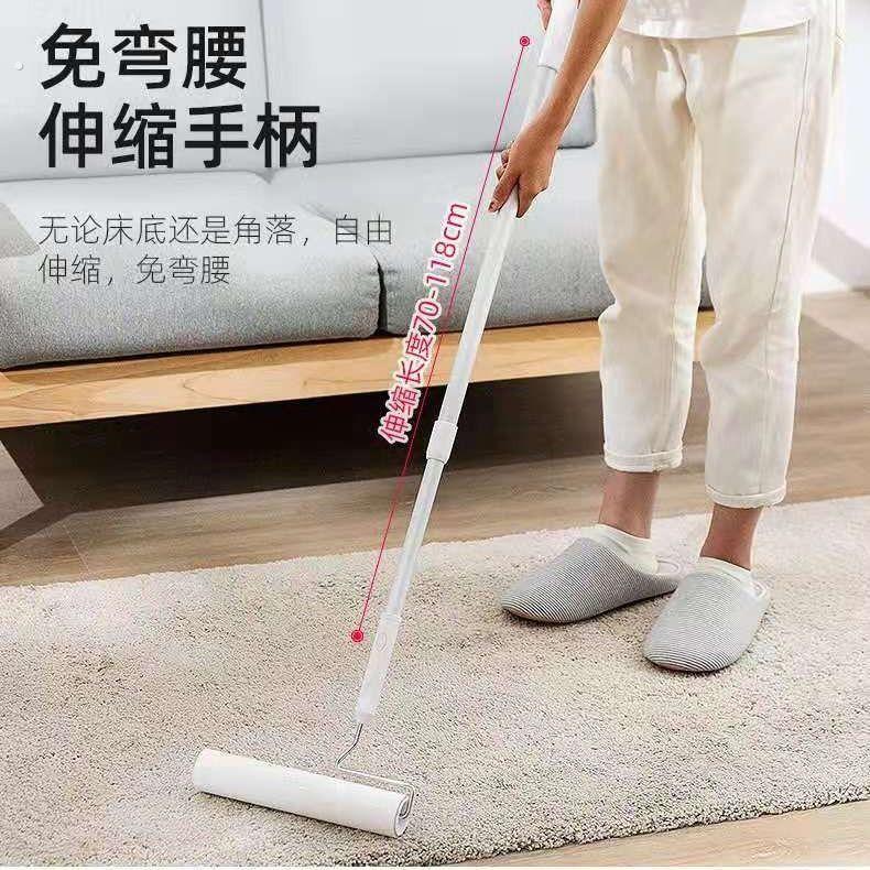 宠物粘毛器滚筒式大号加长家用沾头发粘尘器长柄除毛器粘尘纸