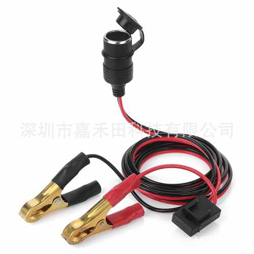铜电瓶夹转点烟器头汽车大功率母座12V/220W车载插座插头线2米