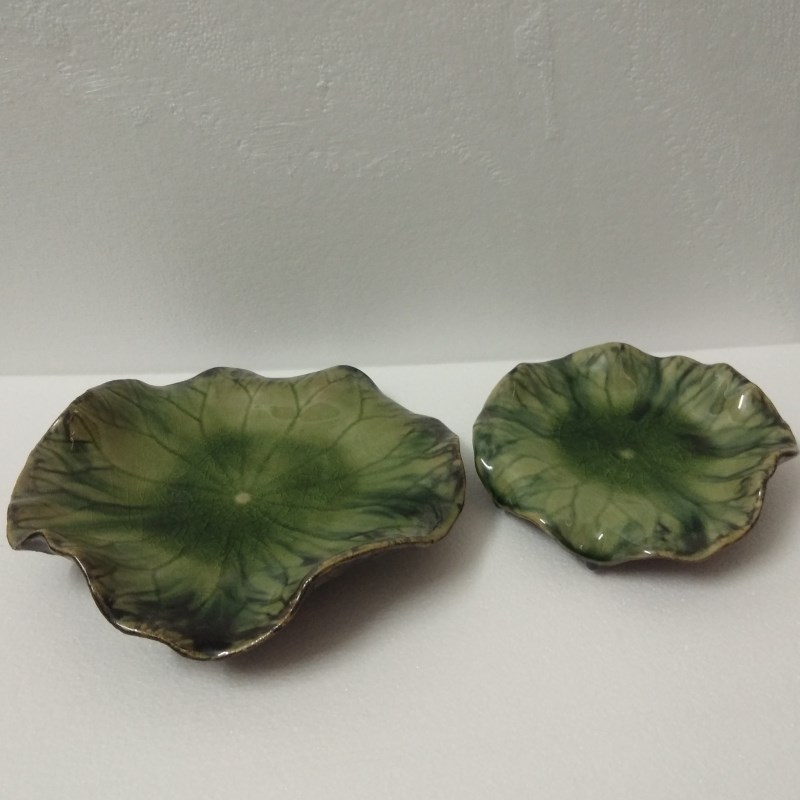 荷叶莲花鱼陶瓷工艺品摆件 石湾公仔 家居饰品客厅墙饰挂壁画送礼