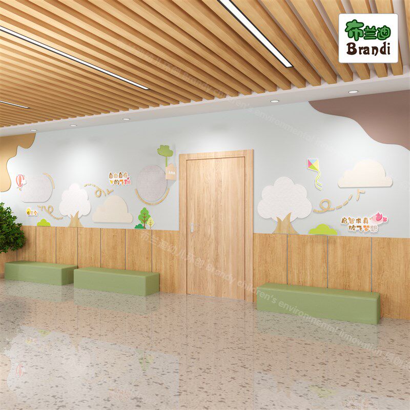 幼儿园走廊墙面装饰楼梯教室大厅墙裙墙围环创环境布置毛毡立体