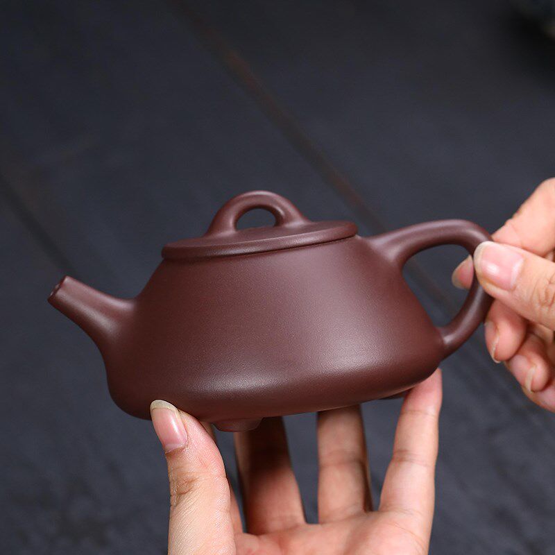 金镶玉宜兴手工紫砂壶单壶原矿老紫泥石瓢西施紫砂茶具泡茶壶家用