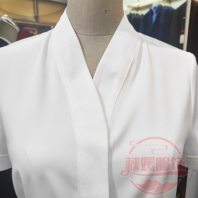 空姐衬衫OL白女职业弹力大码正装工作服上衣春秋衬衫面试上班短袖