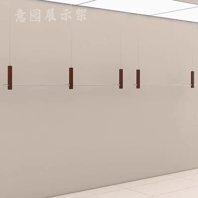 女装服装店展示架实木吊挂挂衣架童装店悬挂架服装架胡桃色陈列架