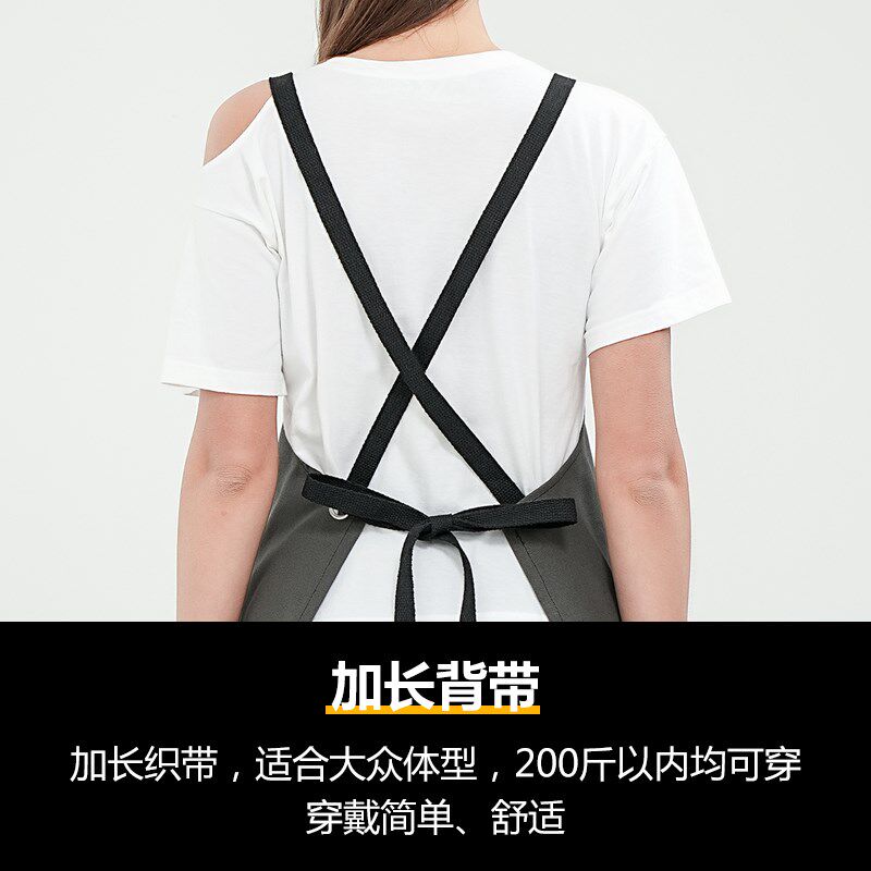 帆布女围裙订制西餐厅调酒师纹身师匠人高级感男士工作服牛仔围腰