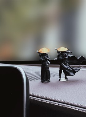 人间义气 侠者风流 古代国风侠客摆件车载中控显示屏车内装饰