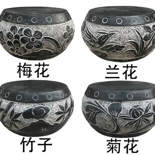 石墩子底座柱墩石青石鼓墩柱顶石空心柱础石柱脚石垫基石雕圆墩