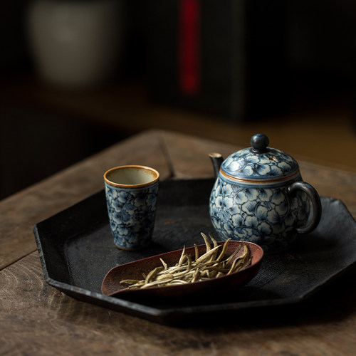 【青花银杏满身壶】景德镇手工茶壶手绘青花瓷泡茶器家用功夫茶具