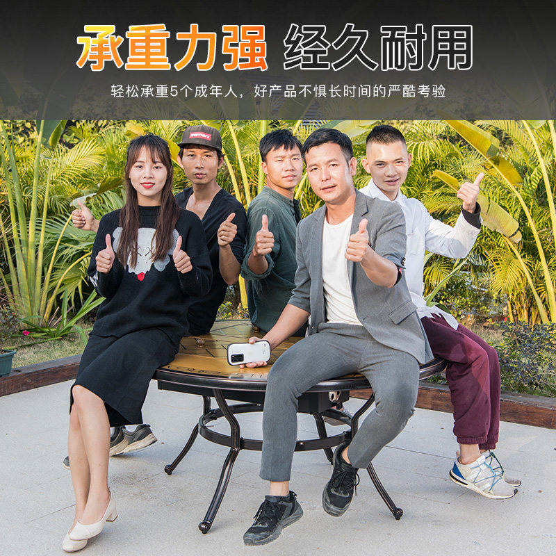莫家户外桌椅庭院花园烧烤桌子室外农家乐单桌瓷砖桌烧烤双炉餐桌