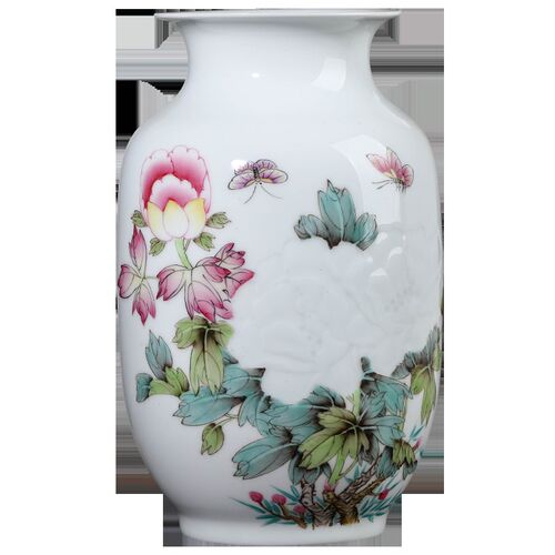 景德镇陶瓷花瓶大师手绘插花中式客厅酒柜玄关瓷器装饰工艺品摆件