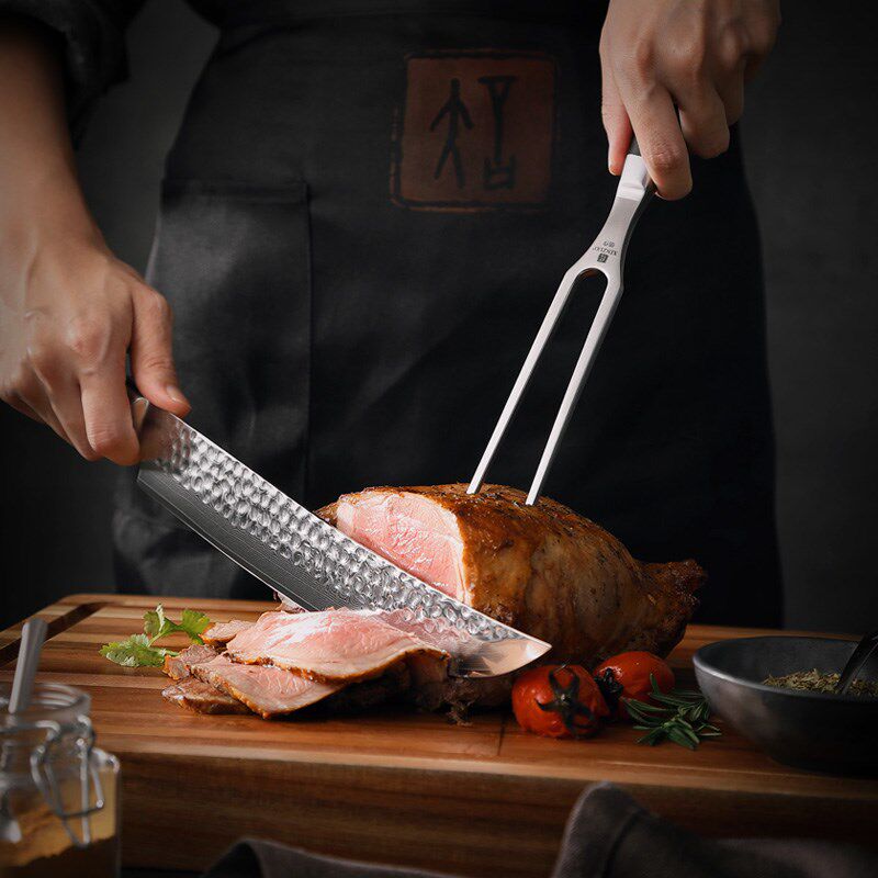信作大肉叉不锈钢烤肉叉分肉叉烧烤工具烤鸡叉西餐牛扒叉厨房工具