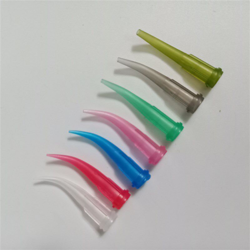 点胶针头TT全塑料斜式45高精度弯针头点胶针管针筒针嘴螺口弯管针