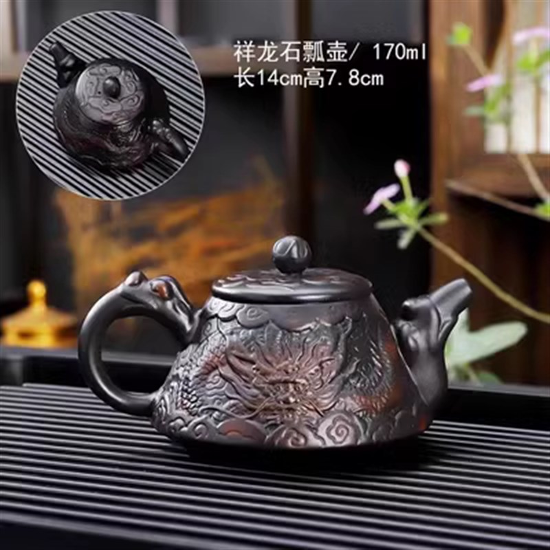 建水紫陶茶壶大师手工紫砂壶凤鸣壶紫沙西施壶家用功夫茶壶茶具
