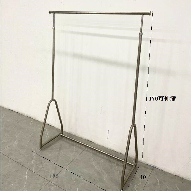 服装店展示架男女落地式中岛架正侧挂不锈钢拉丝陈列架挂衣货架子