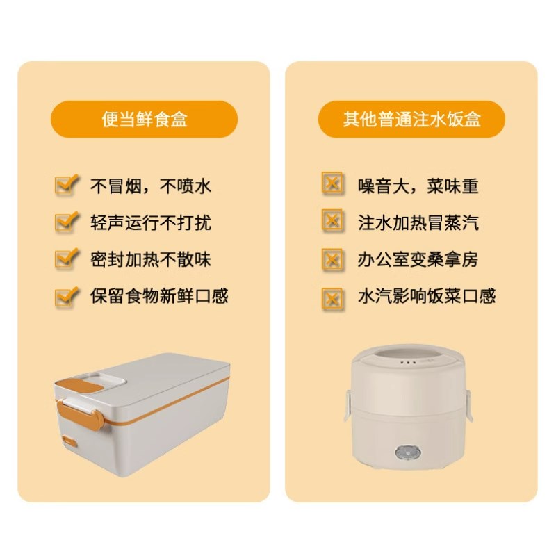车载可充电带保温便当盒饭菜神器上班族2024新款无线可加热饭盒
