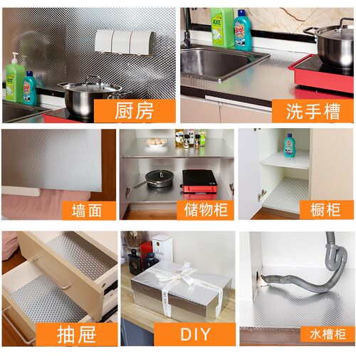 厨房防油贴纸防火耐高温墙贴防水防潮橱柜灶台瓷砖墙纸自粘铝箔纸
