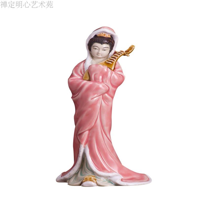 石湾公仔中式陶瓷古典人物摆件客厅书房电视柜新居装饰品四大美女