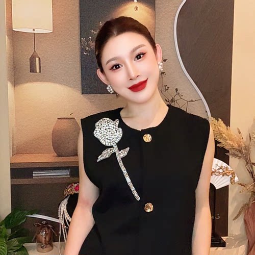 重工水钻魅力气质女士时尚百搭一枝玫瑰满钻花朵皇冠配饰AZ890