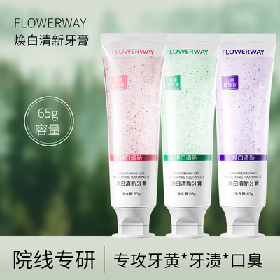 FLOWERWAY焕白清新牙膏清新口气持久留香去异味牙渍牙垢美白牙膏