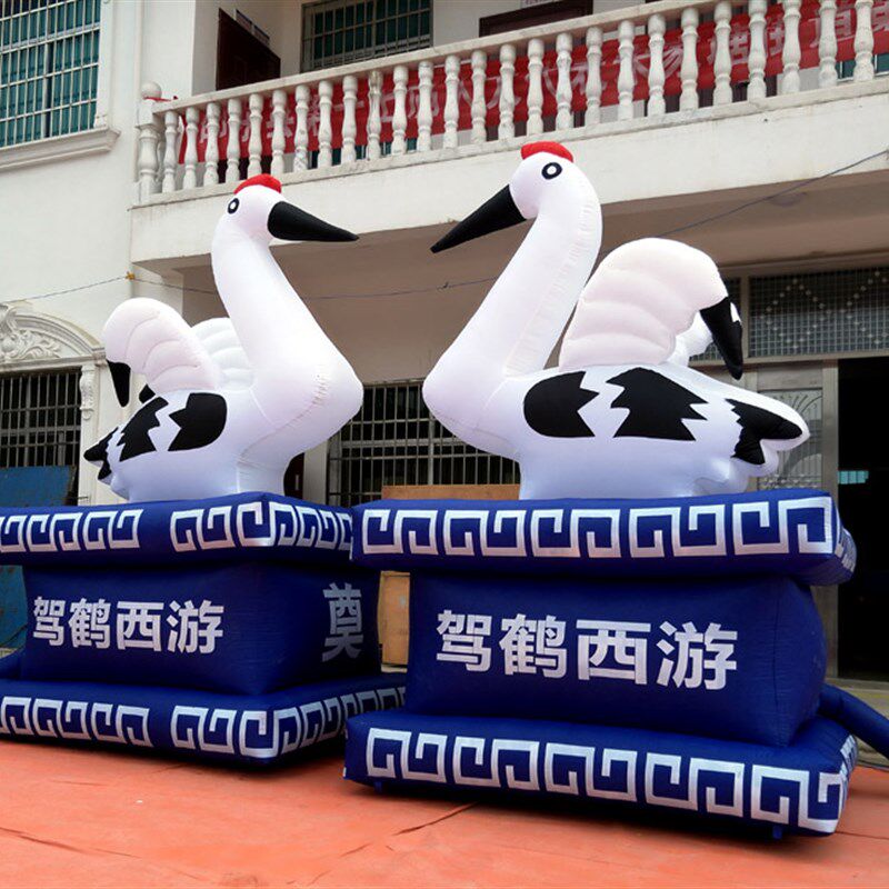 3米白鹤白事气模拱门充气白鹤灵棚 丧事仙鹤气模丧事用品白事狮子
