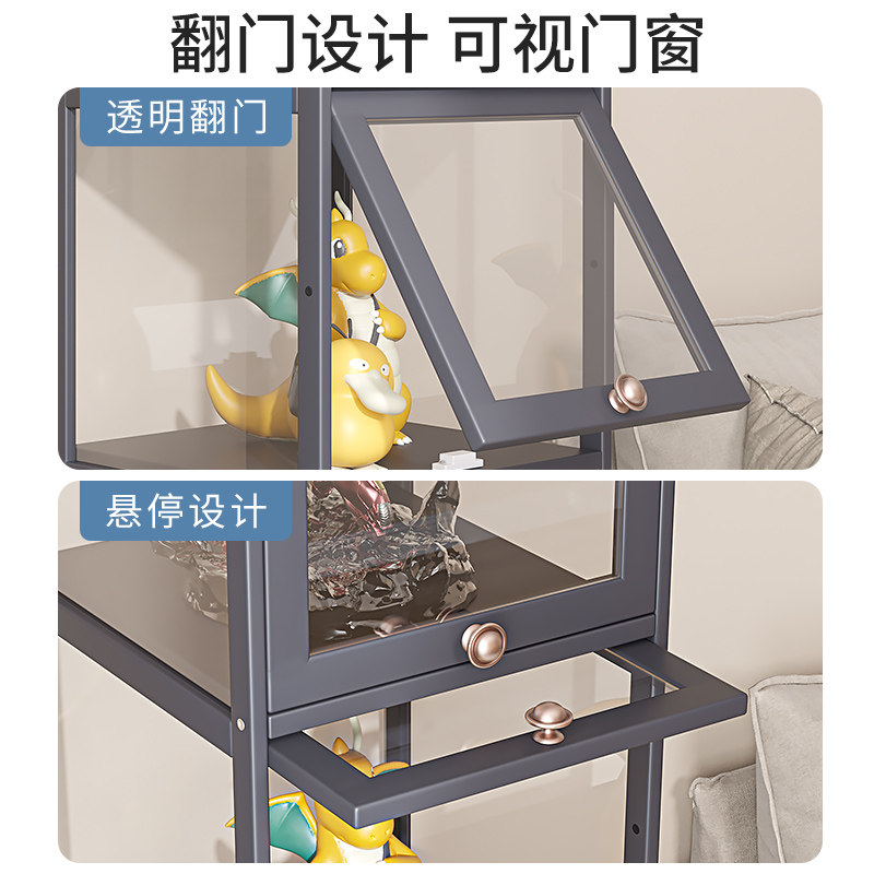 亚克力乐手办高书架置物架落地饮料酒柜货架化妆品仿玻璃展示柜子