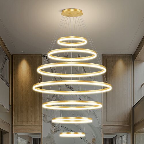 复式楼大吊灯设计师商铺前台灯具loft公寓挑空楼梯灯酒店大堂吊灯