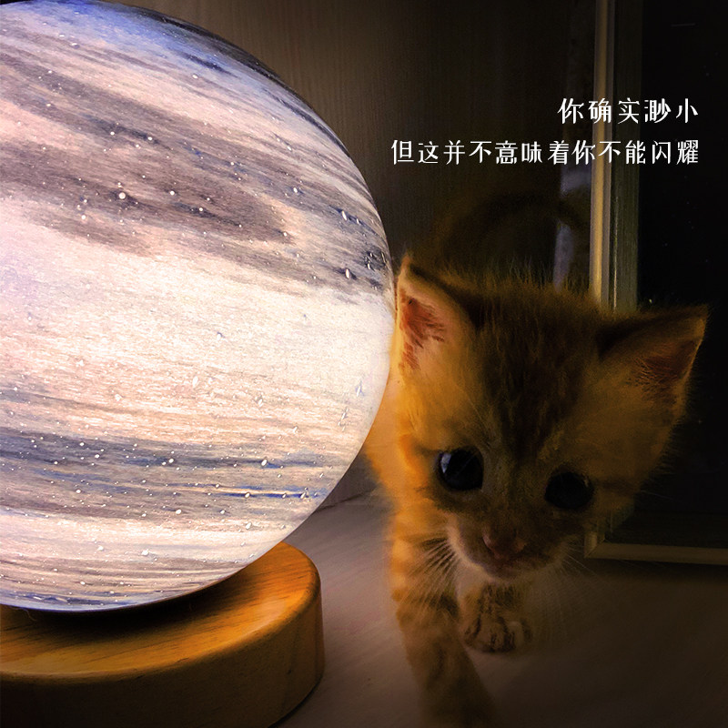 星球灯小夜灯充电底座生日礼物网红卧室床头氛围安睡创意星空灯
